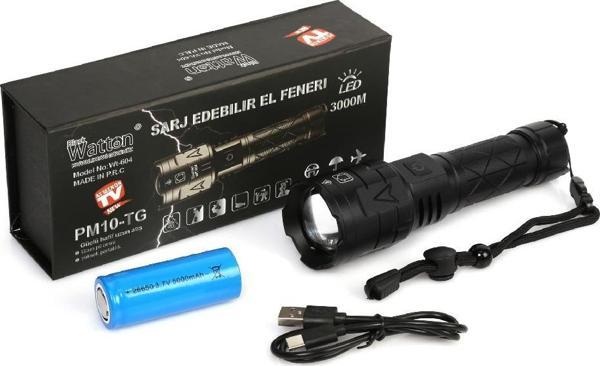 3000 LÜMEN GÜÇLÜ EL FENERİ WATTON WT-604 - Image 1