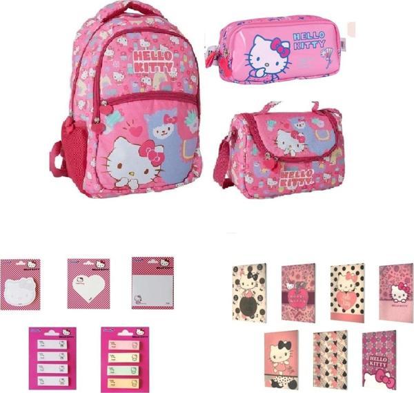 Hello Kitty Beslenme Okul Çantası Kalemlik Seti (15 PARÇA) - Image 1
