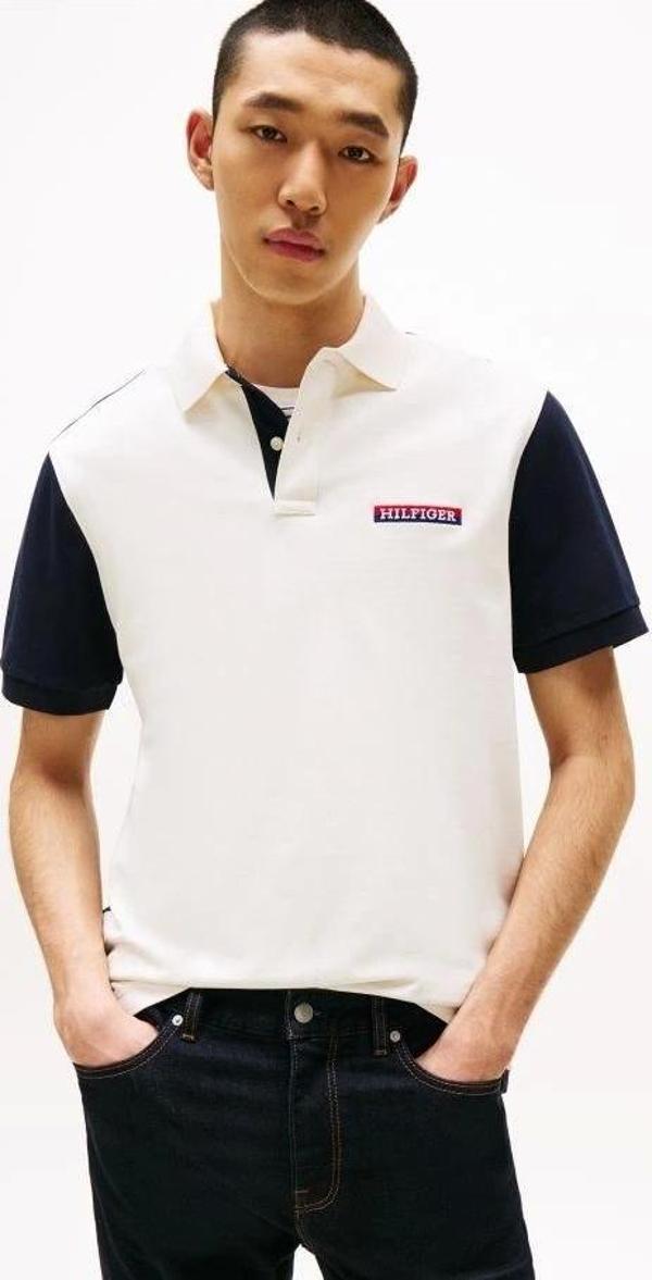 Tommy Hilfiger ARCHIVE COLORBLOCK POLO Erkek Beyaz T-shirt MW0MW405910FA - Image 1