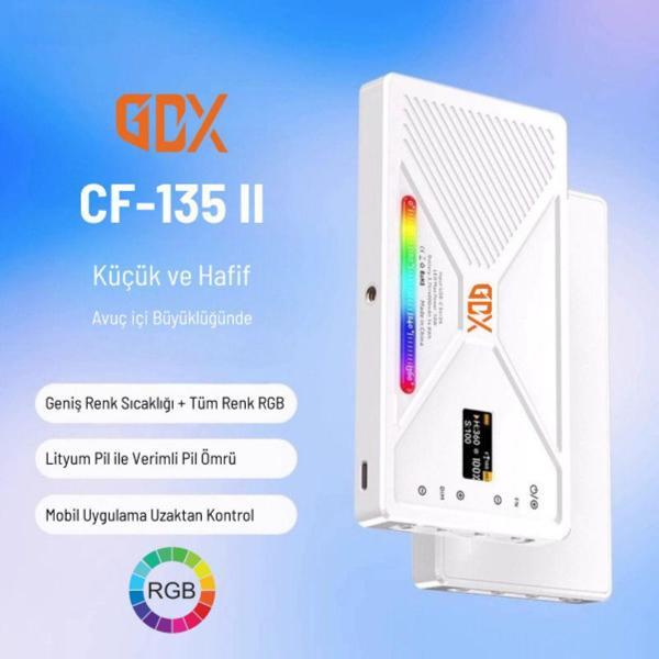 GDX CF-135 II RGB Mini Mobil Fotoğrafçılık ve Video 10W Led Dolgu Işığı - Image 1