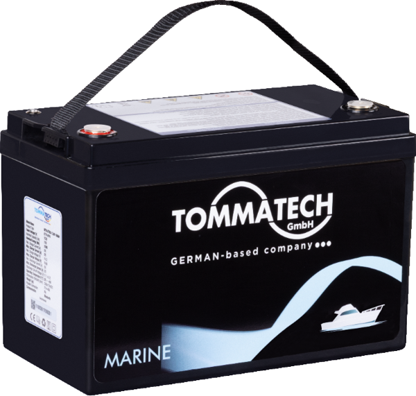 TommaTech 12.8 V 100 AH Marin Bluetooth Lityum Batarya - Image 1