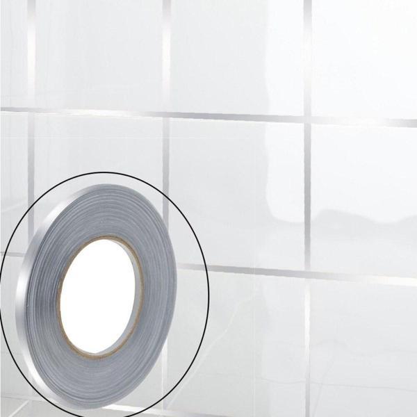 Büro Ev Dekoru için 0,5x500CM Yapışkanlı Fayans Arası Silver Şerit Bandı - Image 1