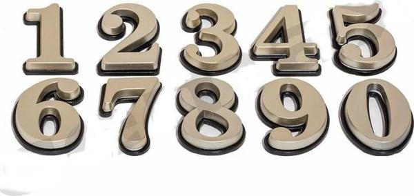 Büro Ev Dekoru için 3ADET 5,5CM Saten Kaplı Plastik Gölgeli 3 No Kapı Numarası Seti - Image 1