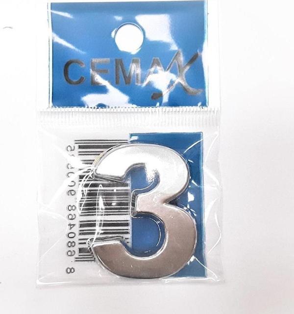 Büro Ev Dekoru için 4CM Krom Kaplı Plastik 3 No Kapı Numarası - Image 1