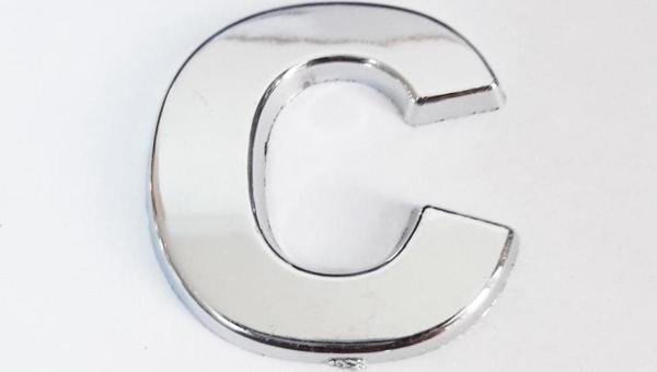 Büro Ev Dekoru için 9CM Yapışkanlı Krom C Harfi - Image 1