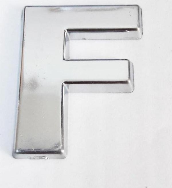 Büro Ev Dekoru için 9CM Yapışkanlı Krom F Harfi - Image 1
