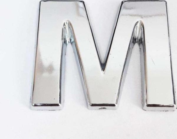 Büro Ev Dekoru için 9CM Yapışkanlı Krom M Harfi - Image 1