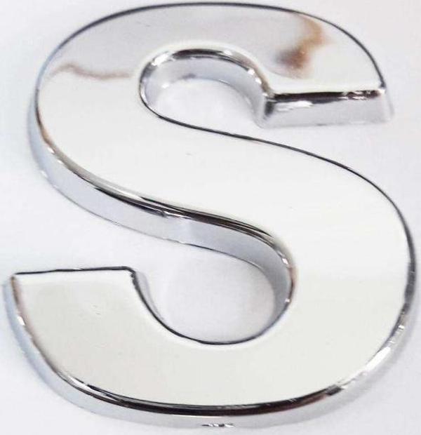 Büro Ev Dekoru için 9CM Yapışkanlı Krom S Harfi - Image 1