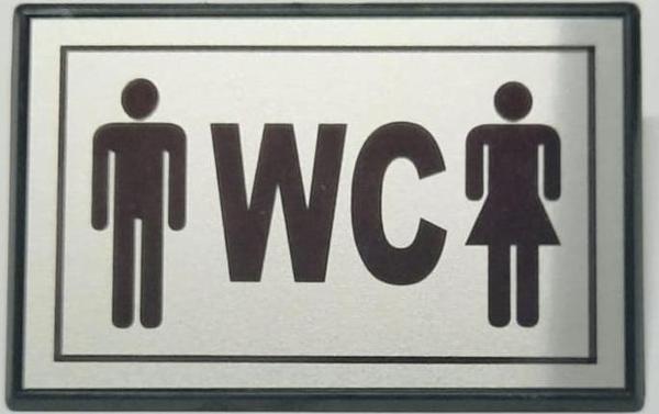 Büro İş Güvenliği için 13x8CM Maksi Bay Bayan Ortak Kullanım Wc Uyarı Tabelası - Image 1