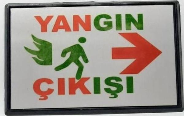 Büro İş Güvenliği için 13x8CM Maksi Yangın Çıkışı Uyarı Tabelası - Image 1