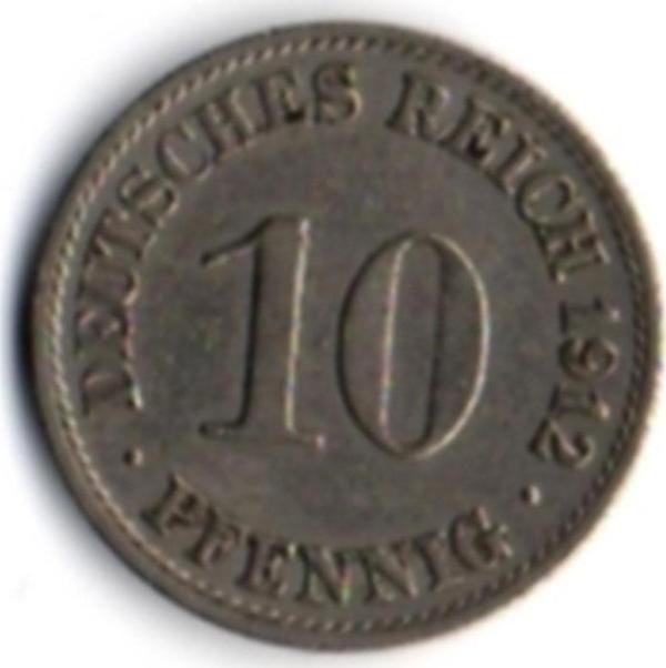 Alman İmparatorluğu 10 Pfennig 1912 (mp1690) - Image 1