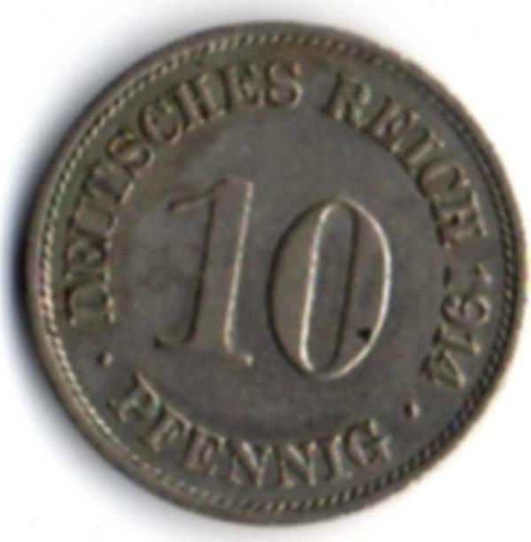 Alman İmparatorluğu 10 Pfennig 1914 (mp1676) - Image 1