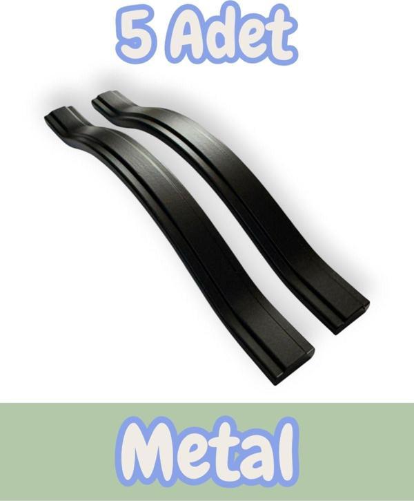 Gülcem Klas Alüminyum Metal Lüks Modern Mobilya Çekmece Mutfak Dolabı Kulpu Siyah (5 Adet) - Image 1
