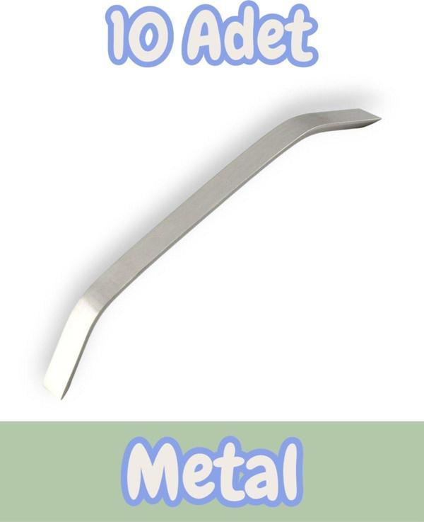 Eko Şahin Yay Alüminyum Metal Lüks Modern Mobilya Çekmece Mutfak Dolabı Kulpu İnox (10 Adet) - Image 1