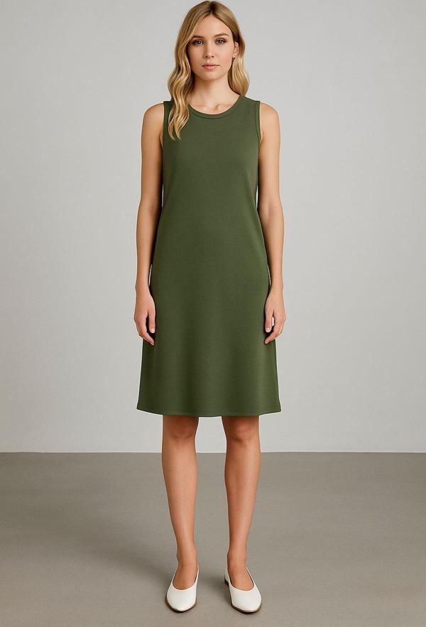 Modal Kumaş Rahat Kalıp Basic Günlük Elbise - Image 1