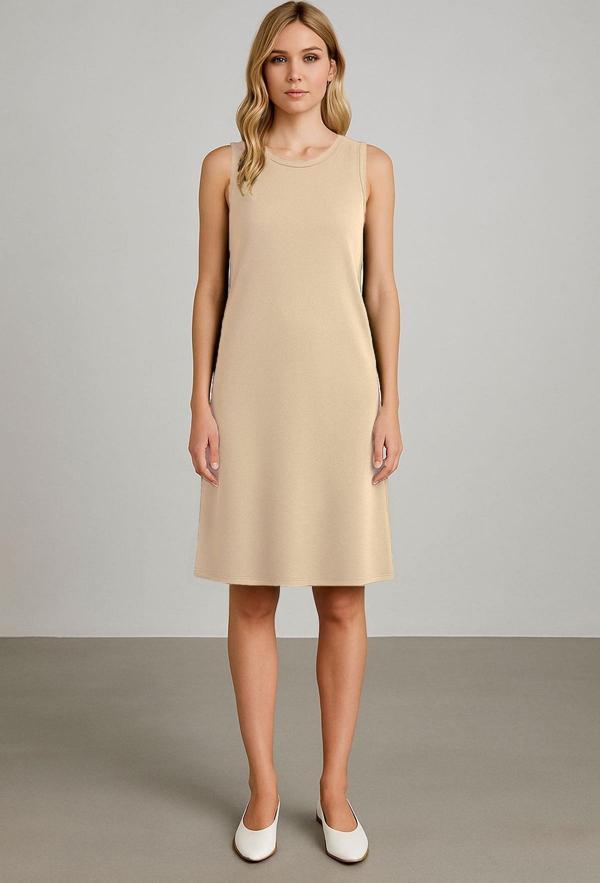 Modal Kumaş Rahat Kalıp Basic Günlük Elbise - Image 1