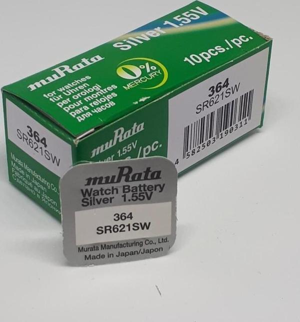 Murata-Sony 364 SR621SW 1,55V Saat Pili 10'lu Paket - Image 1