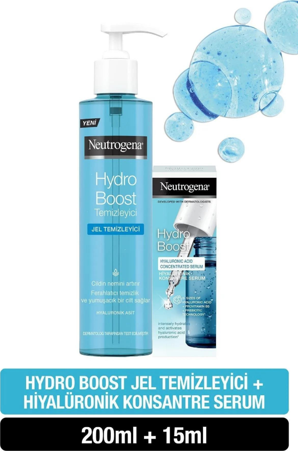 Neutrogena Hydro Boost Jel Temizleyici 200 Ml + Hydro Bost Hiyalüronik Asit Konsantre Serum 15 Ml - Image 1
