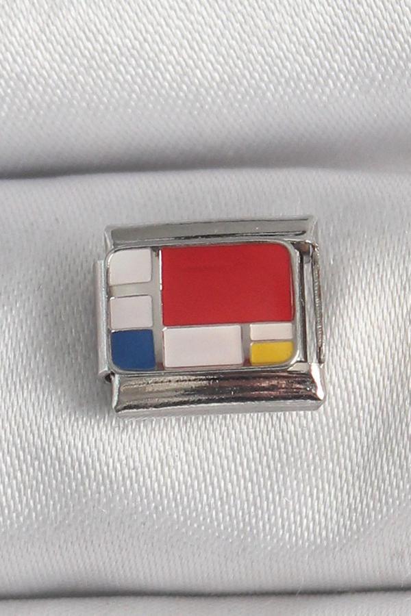 316L Çelik Gümüş Renk Karışık Renk Portre Model Nomination Charm - Image 1