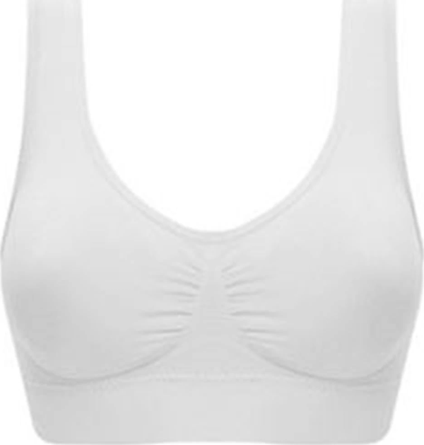 Beyaz Dikişsiz Kadın Pedli Sütyen Korse - 704 - Image 1