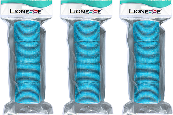 Lionesse Bigudi 1115 Süngerli Mavi 4'lü Paket 3 Adet - Image 1