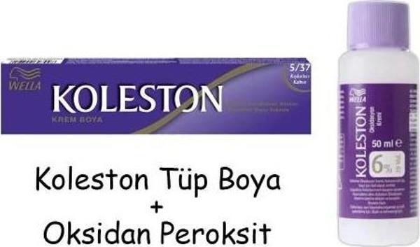 Koleston Tüp Boya 50 ml - 5.37 Kışkırtıcı Kahve + 20 Vol Oksidan Peroksit - Image 1