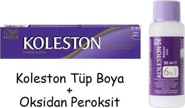 Koleston Tüp Boya 50 ml - 7.77 Işıltılı Kahve + 20 Vol Oksidan Peroksit - Image 1