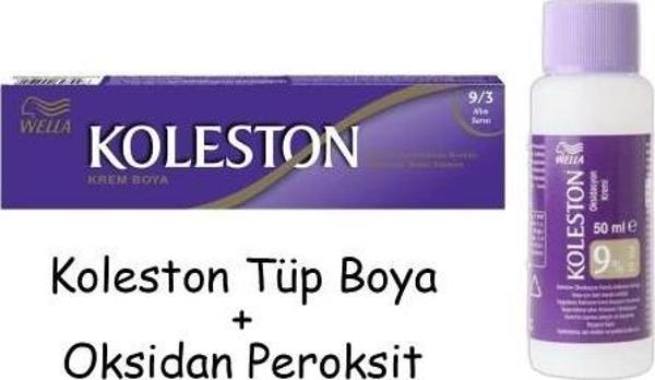 Koleston Tüp Boya 50 ml - 9.3 Altın Sarı + 30 Vol Oksidan Peroksit - Image 1