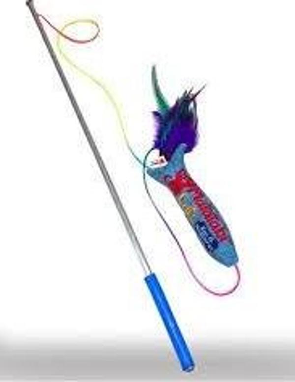 Matatabi Cats Jr.Fish Sesli, Tüylü Peluş Kedi Oltası 50 Cm Kedi Oyuncağı - Image 1