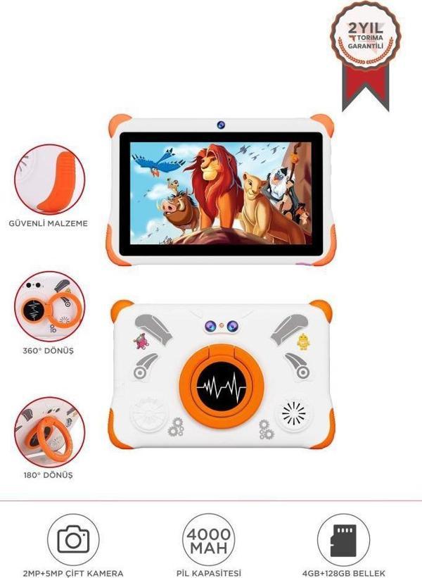 Torima T15 Beyaz 4GB +128 GB Tablet Çocuk Tableti Kılıf Hediyeli - Image 1