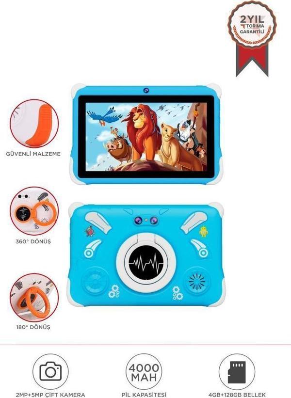 Torima T15 Mavi 4GB +128 GB Tablet Çocuk Tableti Kılıf Hediyeli - Image 1