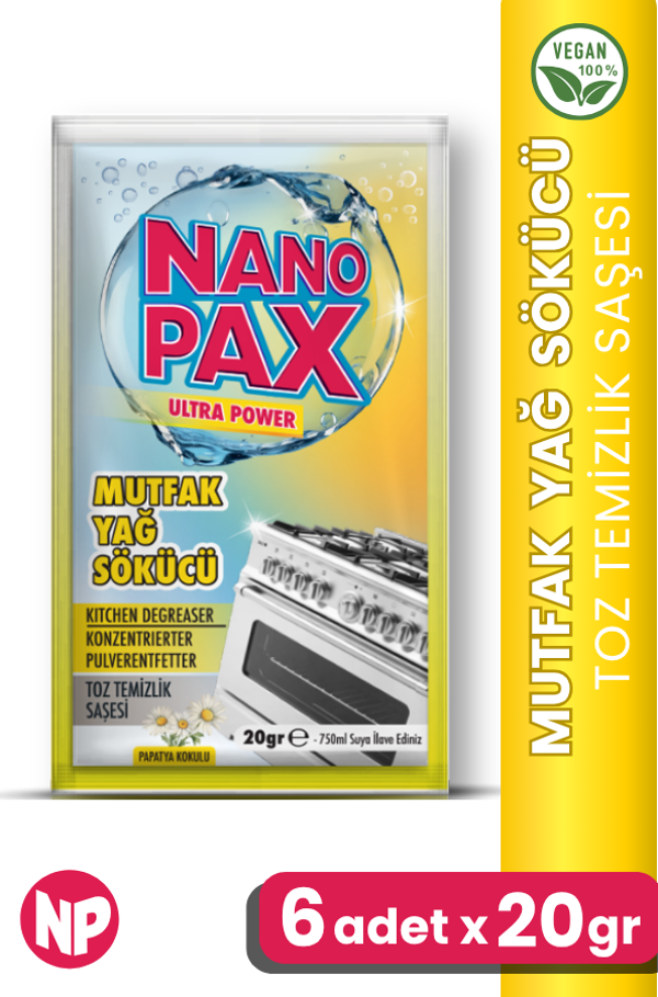 Mutfak - Yağ Sökücü Toz Temizlik Saşesi (6 adet X 20gr) - Image 1