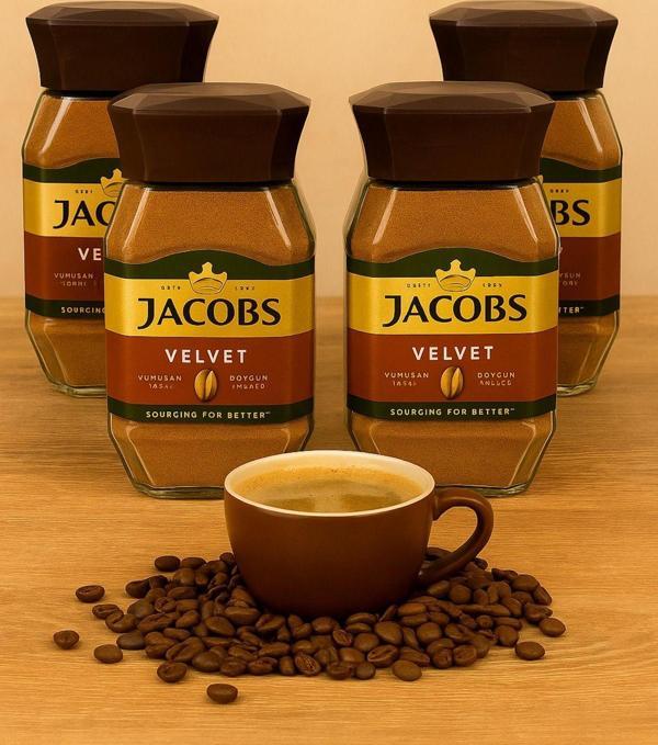 Jacobs Velvet %100 Çözünebilir Kahve 95 gr x 4 Adet - Image 1