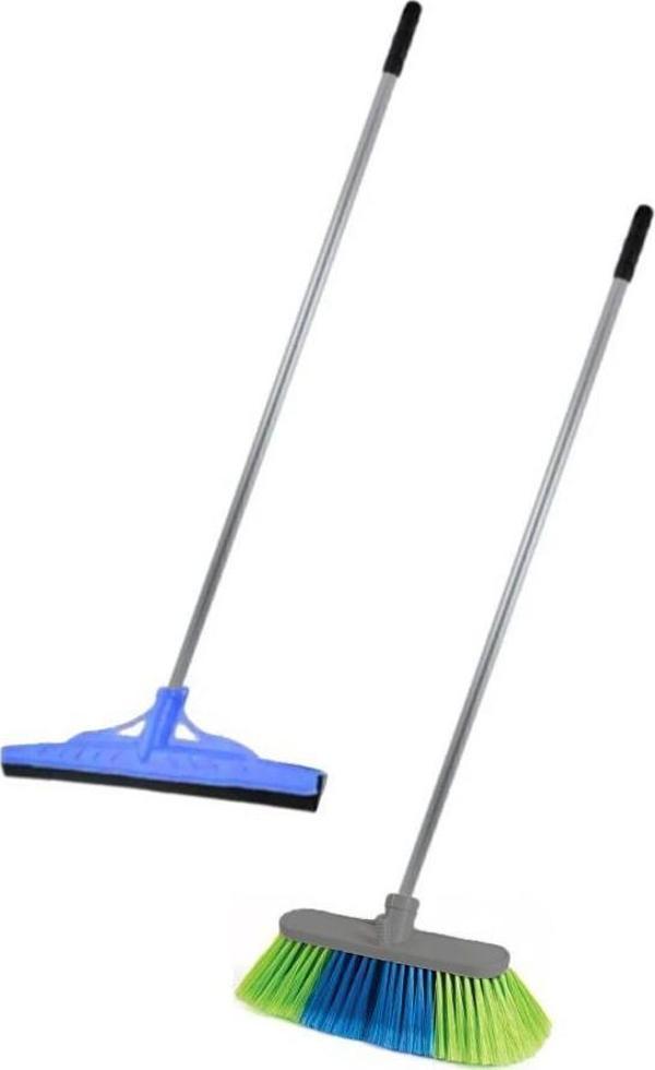 2li Metal Saplı 40cm Çekpas Paspas Oto Yer Fırçası Süpürge Takımı - Image 1