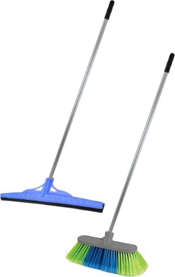 2li Metal Saplı 55cm Çekpas Paspas Oto Yer Fırçası Süpürge Takımı - Image 1