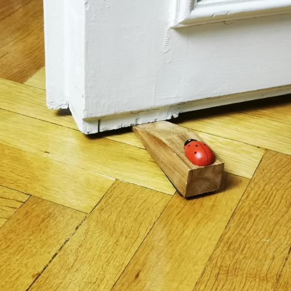2'li Ahşap Kapı Altığı Altı Stoperi kahveuğurböceği - Image 1