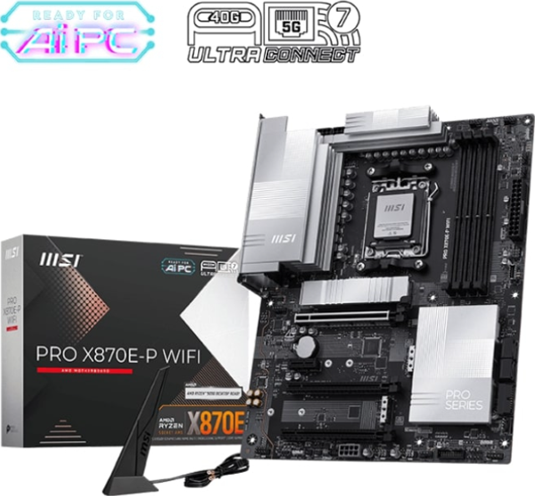 MSI PRO X870E-P WIFI DDR5 AMD X870E AM5 Soket DDR5 8200+(OC)MHz ATX Oyuncu (Gaming) Anakart - Image 1