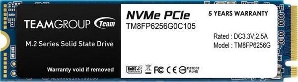 Team MP33 256GB 1600/1000MB/s NVMe PCIe Gen3x4 M.2 SSD Disk (TM8FP6256G0C101) - Image 1