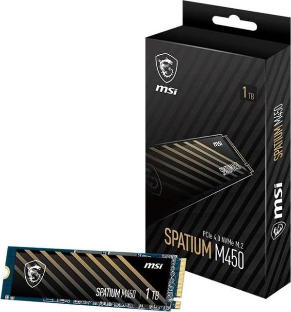MSI Spatium M450 500GB V1 3600/2000MB/s PCIe 4.0 NVMe M.2 SSD Disk - Image 1