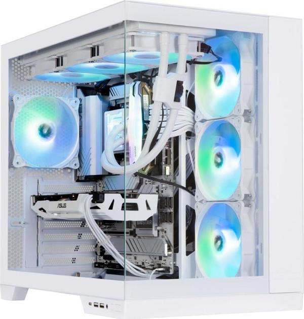 Bitfenix MH100 750W 80+ Bronze PSU 4x120mm ARGB Fan ATX Temperli Cam Beyaz Gaming (Oyuncu) Kasa - Image 1