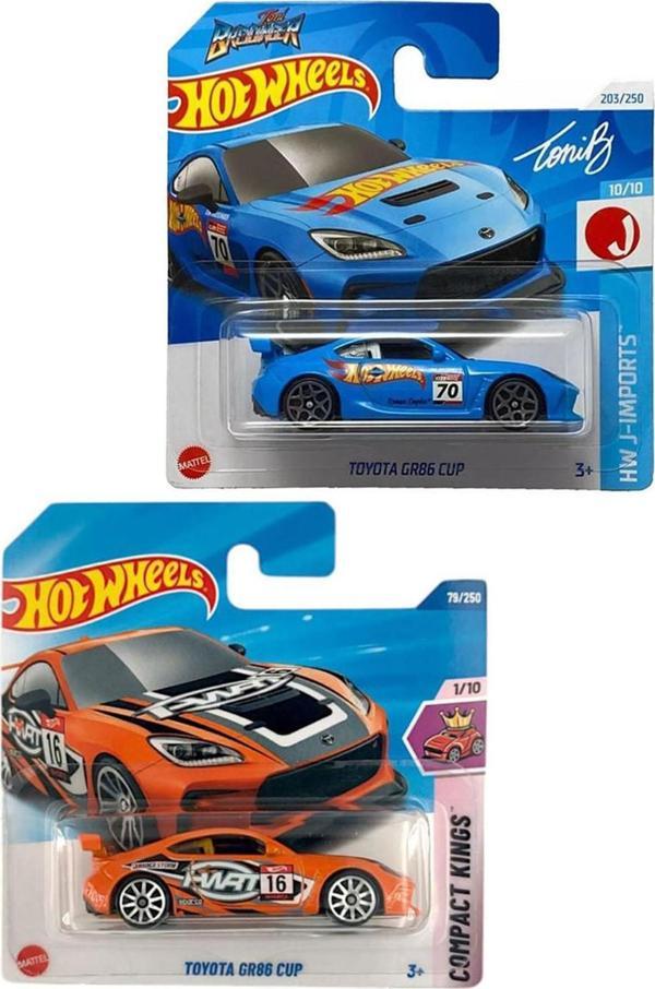 2 Araç Hot Wheels Toyota GR86 Cup Set - Mavi & Turuncu (1/64) - Image 1