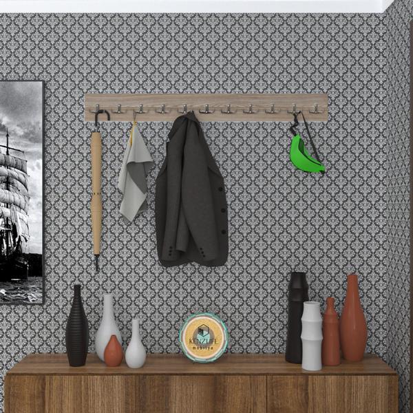 Kenzlife askılık tokadi mat cordoba renk suntalam 11 adet metal krom renk portmanto - Image 1