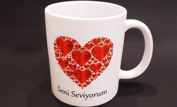 Kalpli Seni Seviyorum Baskılı Kupa Bardak - Image 1