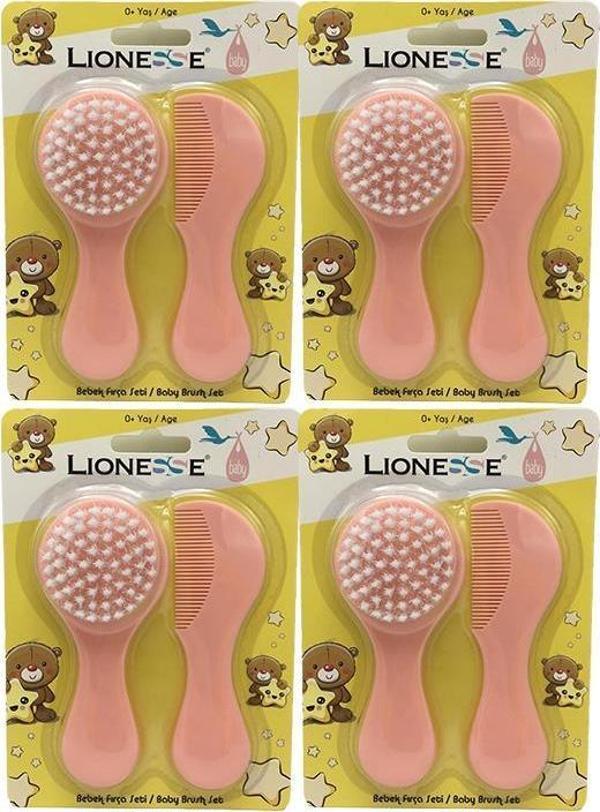 Tarko Lionesse Fırça Tarak Seti - Pembe x 4 - Image 1