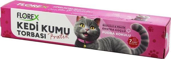 KEDİ - EVCİL HAYVAN  KUMU TORBASI PRATİK  7PCS   PUDRA KOKULU  BÜZGÜLÜ - EXTRA GÜÇLÜ 82X50CM (5060) - Image 1