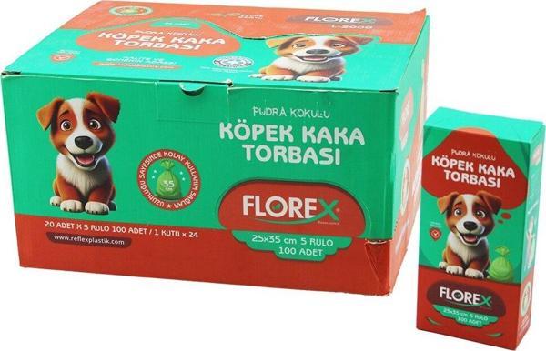 KÖPEK - EVCİL HAYVAN   KAKA TORBASI   5 RULO X 20PCS = 100 ADET   PUDRA KOKULU   25X35CM (5060) - Image 1