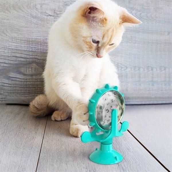 Vantuzlu Zilli İnteraktif Dönebilen Mama Kaplı Renkli Eğlenceli Eğitici Kedi Oyuncağı  GO50602847010 - Image 1