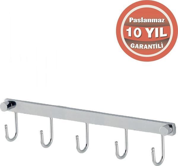 Çelik Banyo Paslanmaz Pirinç Milas 5'Li Askılık Havluluk Banyo Askısı - Image 1