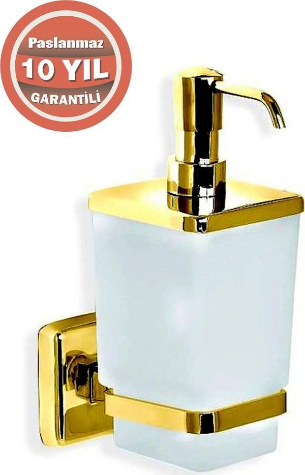 Çelik Banyo Paslanmaz Pirinç Kumru Montajlı Sıvı Sabunluk Altın Gold - Image 1