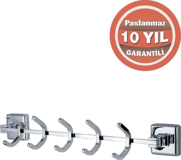 Çelik Banyo Paslanmaz Pirinç Kumru 5'Li Askılık Havluluk Banyo Askısı - Image 1